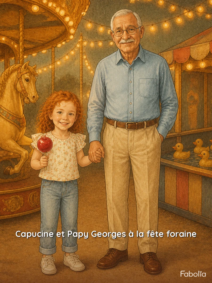 Couverture de « Capucine et Papy Georges à la fête foraine », livre d’exemple Fabolia