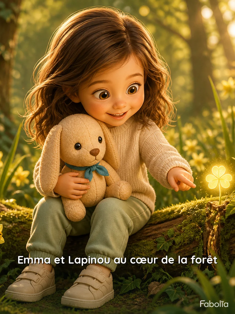 Couverture de « Emma et Lapinou au cœur de la forêt », livre d’exemple Fabolia